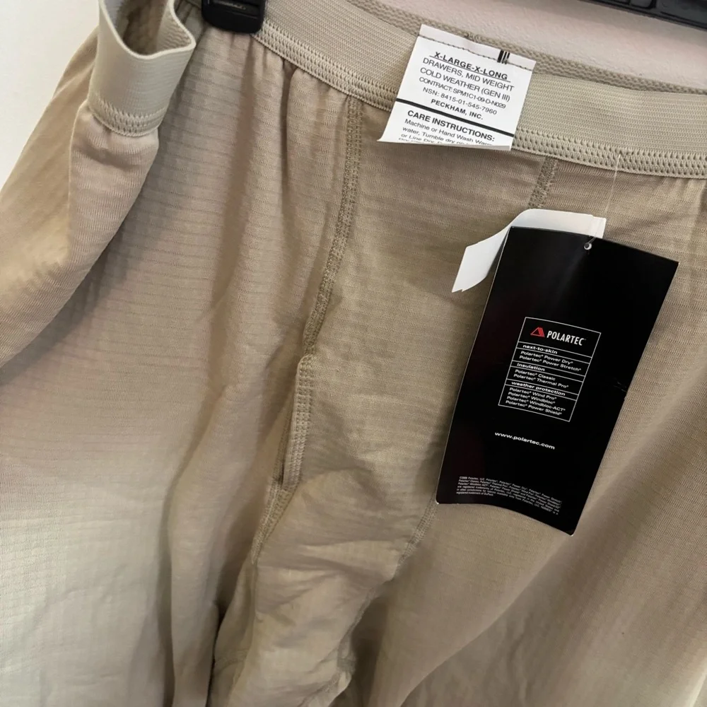 Polartec XL x-long tan power dry power stretch military issued pants - Picture 3 of 3
